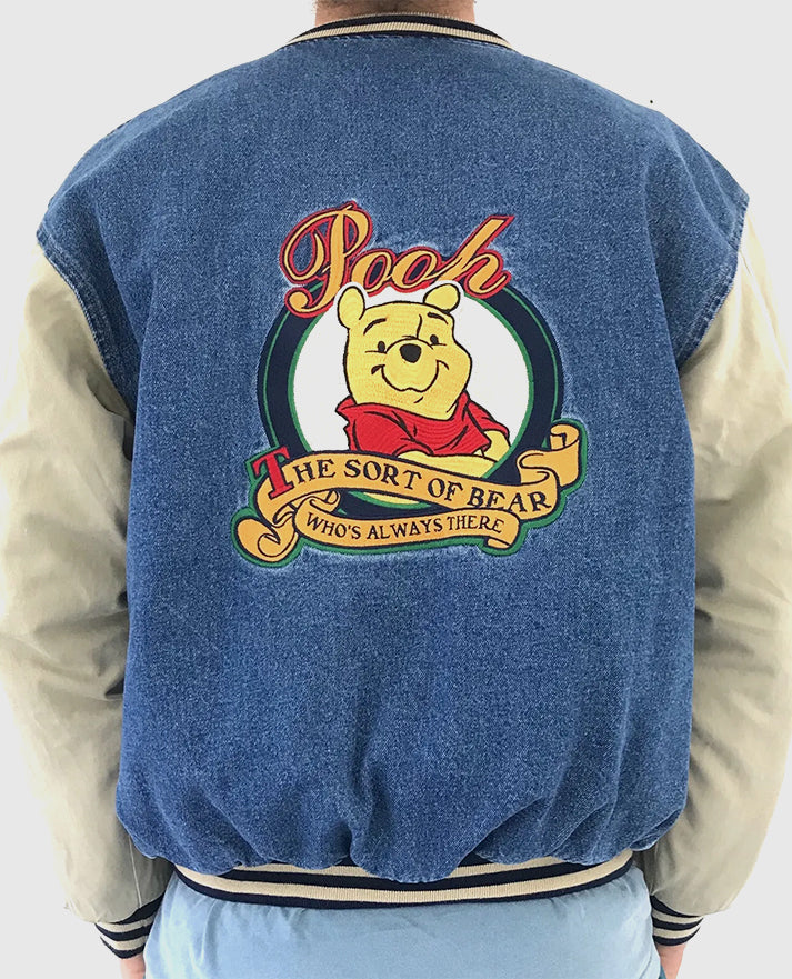 Winnie The Pooh Denim Varsity Jacket