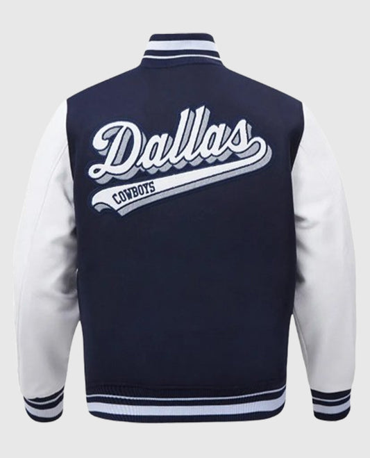 Dallas Cowboys Script Tail Classic Rib Varsity Jacket