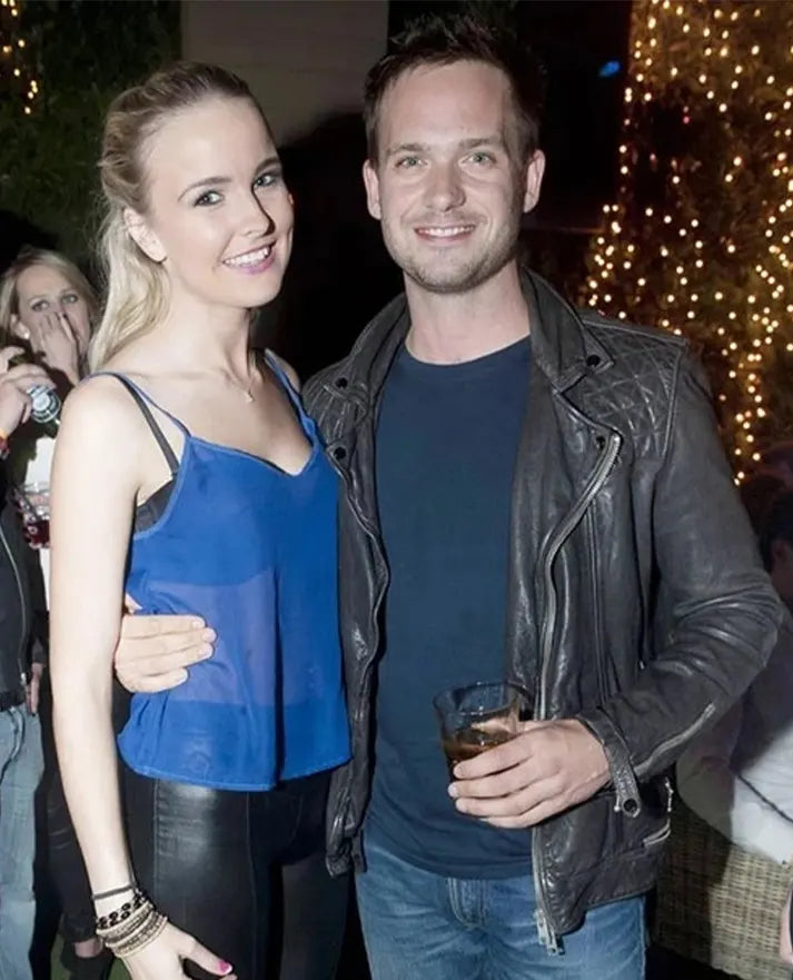 Patrick J Adams Black Leather Jacket