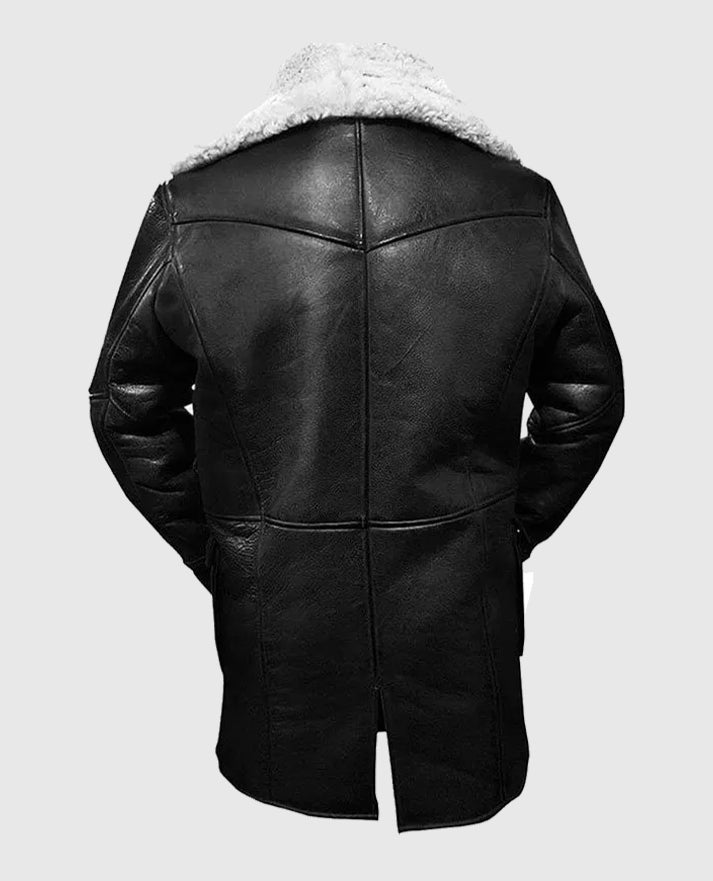 Dark Knight Rises Tom Hardy Shearling Leather Coat