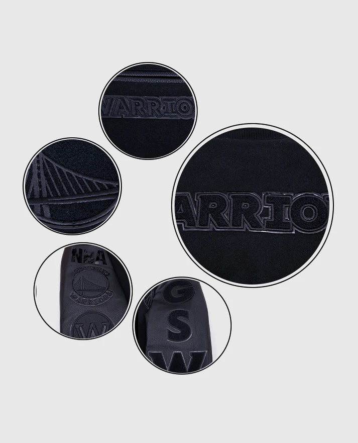 NBA Golden State Warriors Men's Black Varsity Jacket