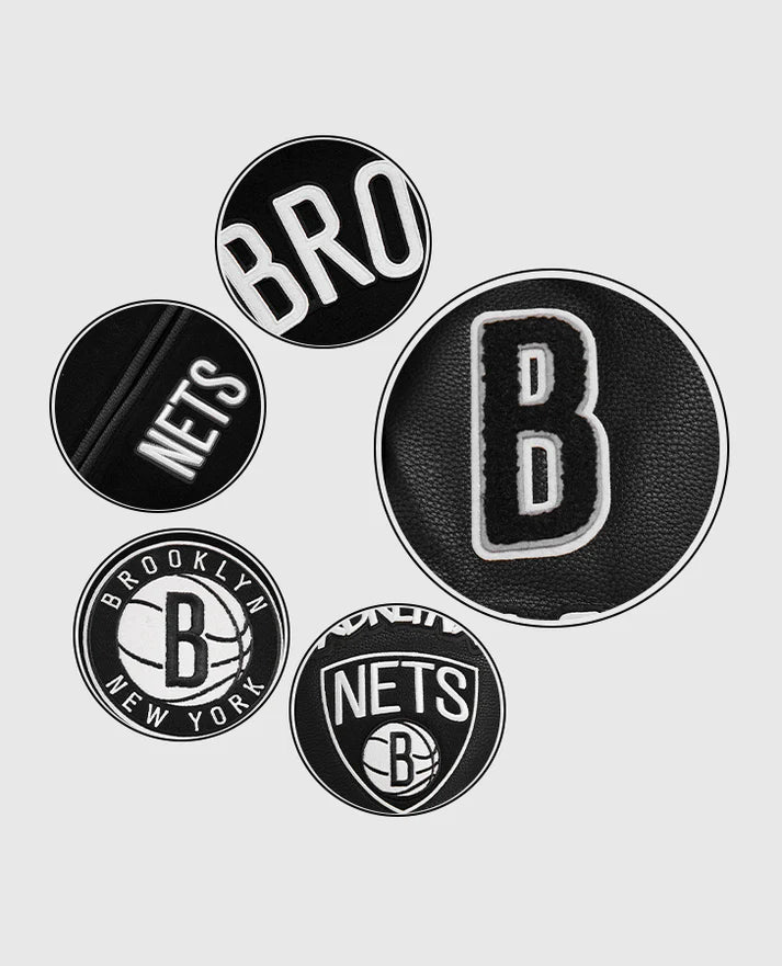 NBA Brooklyn Nets Men's Black Varsity Jacket