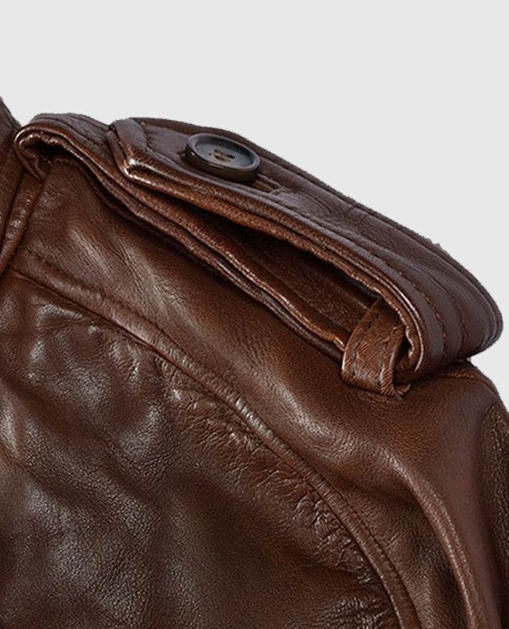 Women's Leather Spanish Brown Long Coat