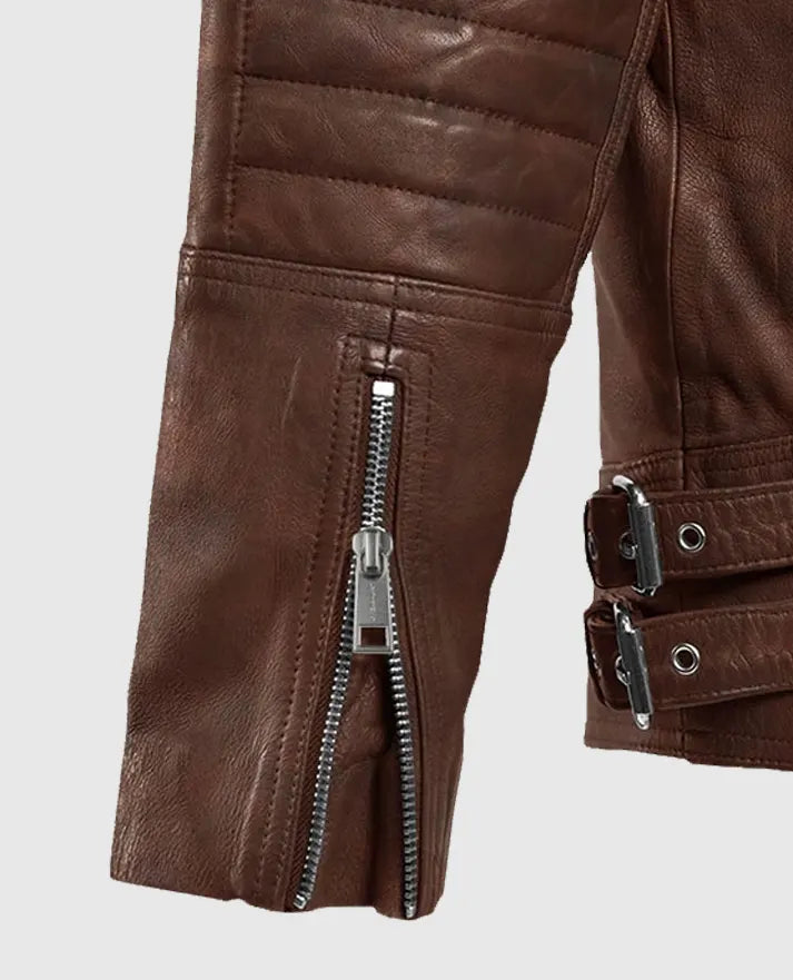Men's Shotgun Spanish Brown Moto Leather Jacket