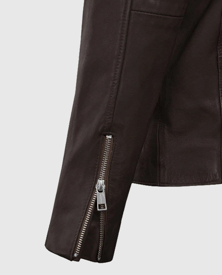 Men’s Biker Motorad Leather Brown Jacket