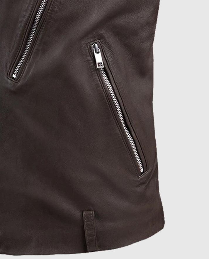 Men's Brown Beast Leather Biker Jacket