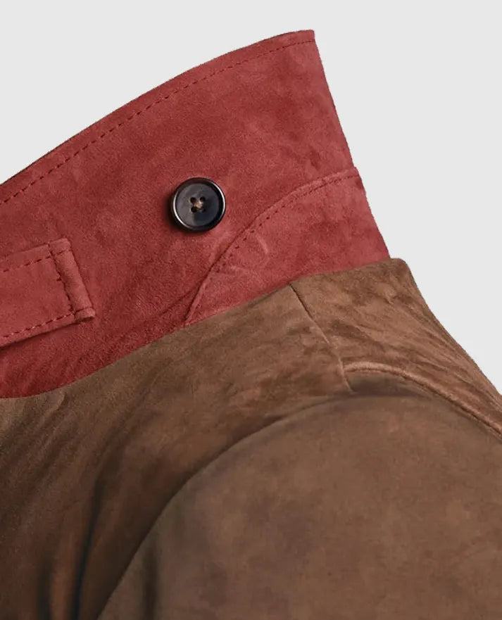 Men's Hickory Suede Leather Safari Blazer