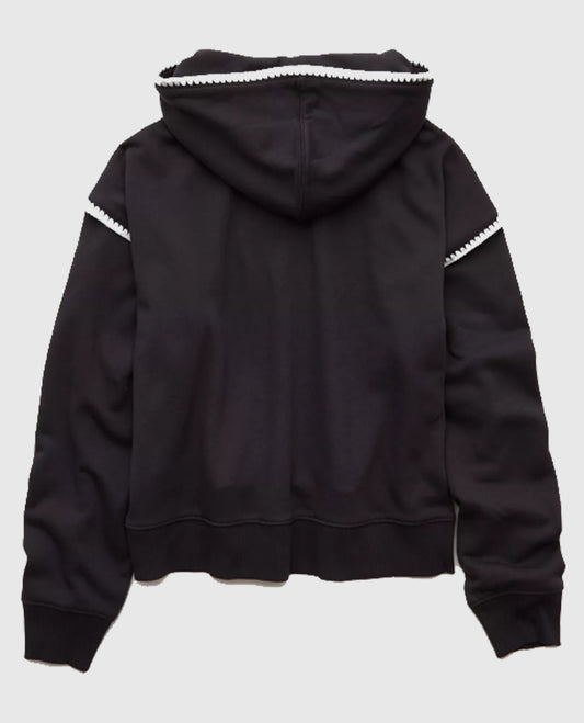 AE Contrast Stitch Black Hoodie