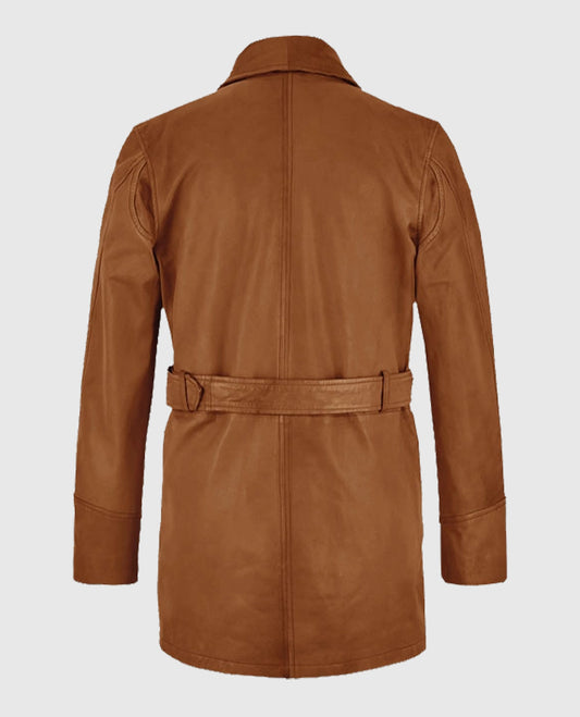 Brad Pitt Legends of the Fall Leather Brown Trench Coat