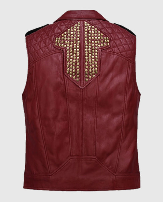 Chris Hemsworth Thor Love and Thunder Leather Cherry Red Vest
