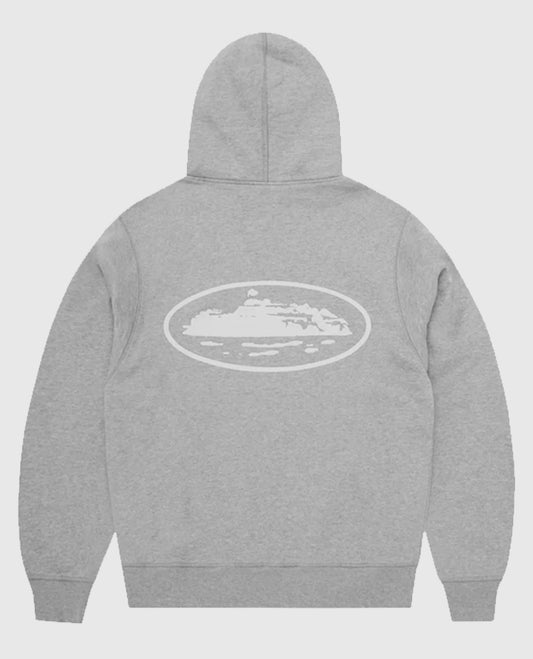 Corteiz Island Zip Grey Hoodie