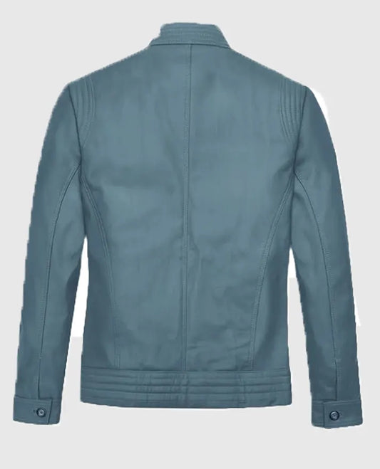 Davin Men's Leather Blue jacket