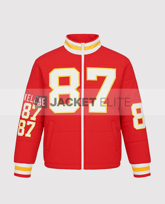 Taylor Swift Kelce 87 Red Puffer Jacket