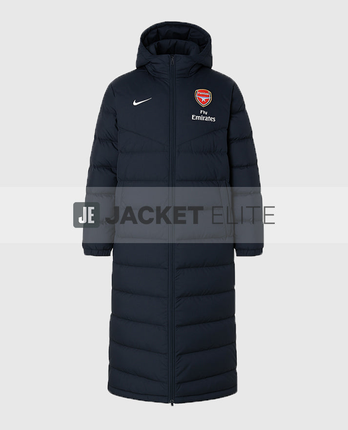 Arsene Wenger Long Black Puffer Coat