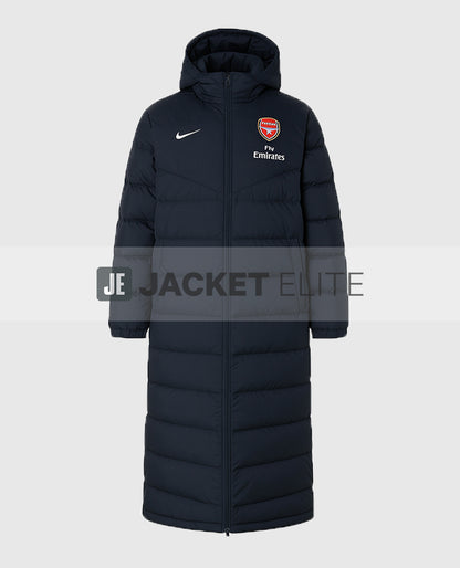 Arsene Wenger Long Black Puffer Coat