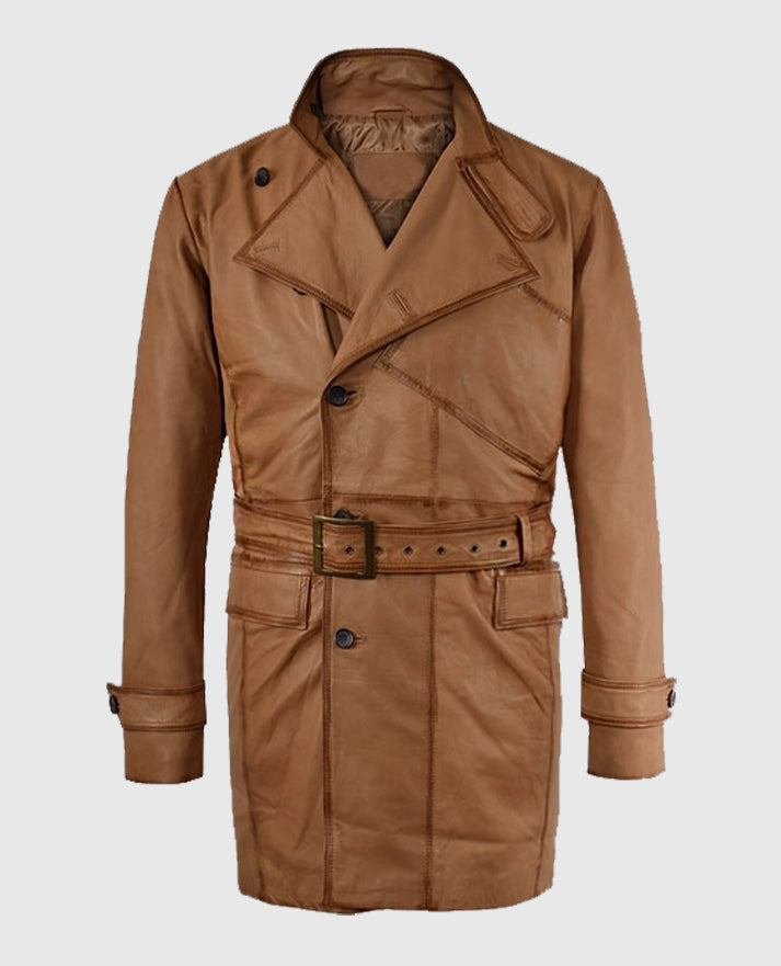 Royal Flying Tan Burnished Belted Coat for Men