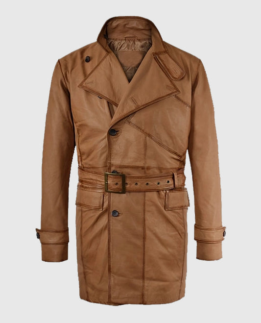 Royal Flying Tan Burnished Belted Coat for Men