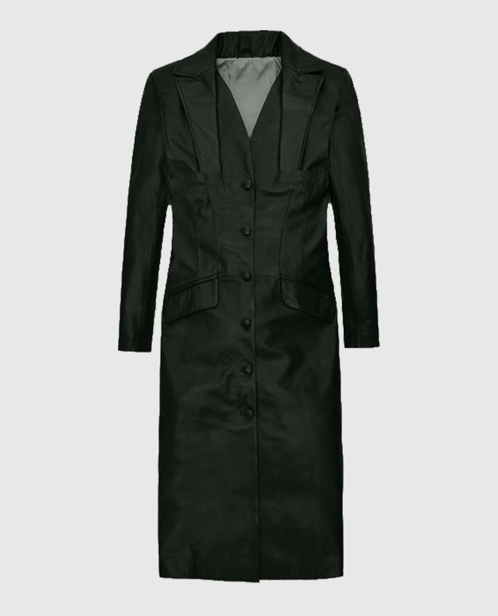 Women's Long Chelsea Leather Coat