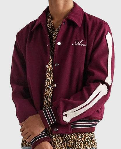 Amiri Bones Letterman Wool Jacket