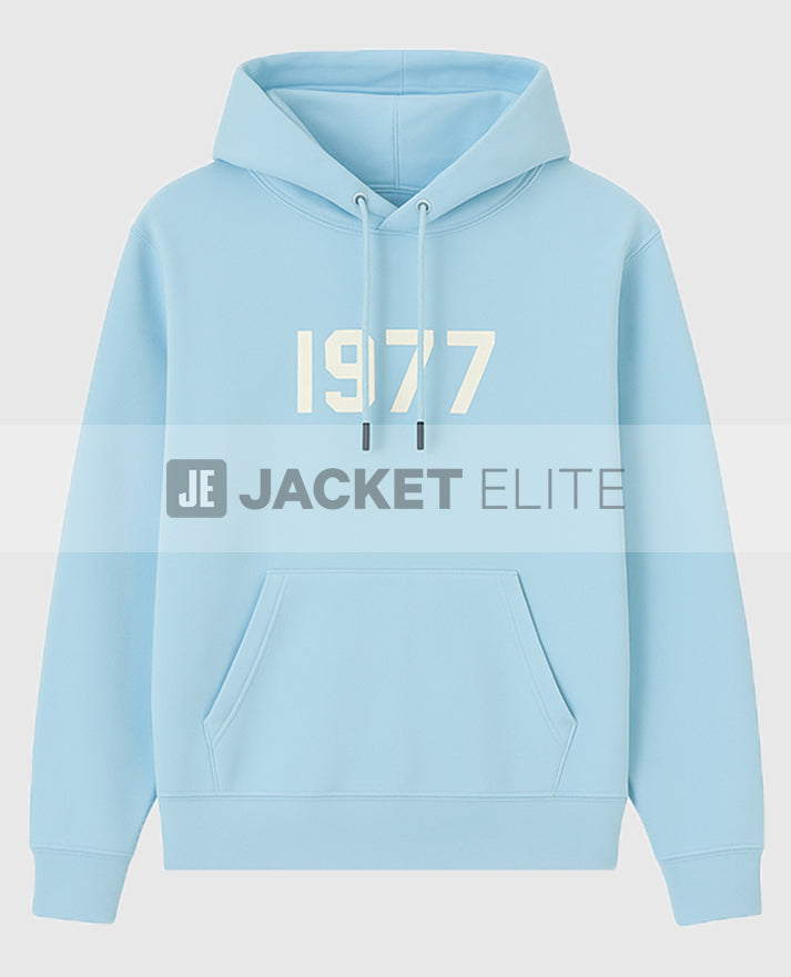 1977 Essentials Light Blue Unisex Fleece Hoodie