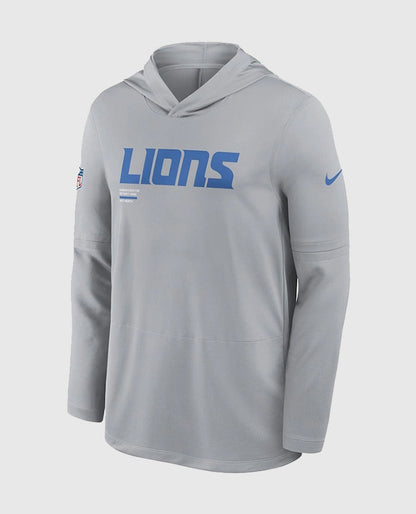 Detroit Lions Sideline Performance Long Sleeve Hoodie T-Shirt