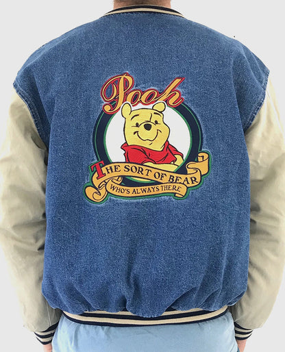 Winnie The Pooh Denim Varsity Jacket