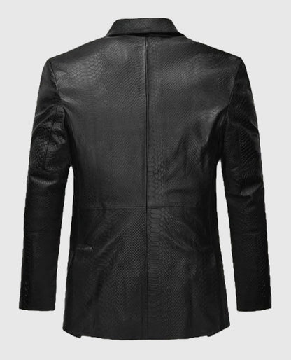 Men's Catwalk Black Python Leather Blazer