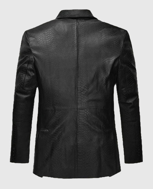 Men's Catwalk Black Python Leather Blazer
