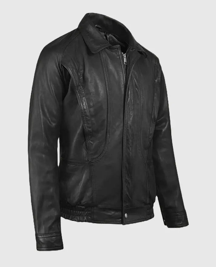 Men's Vintage Leather Bomber Jacket