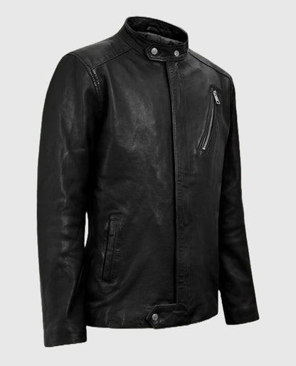 Men’s Black Leather Motorad Biker Jacket