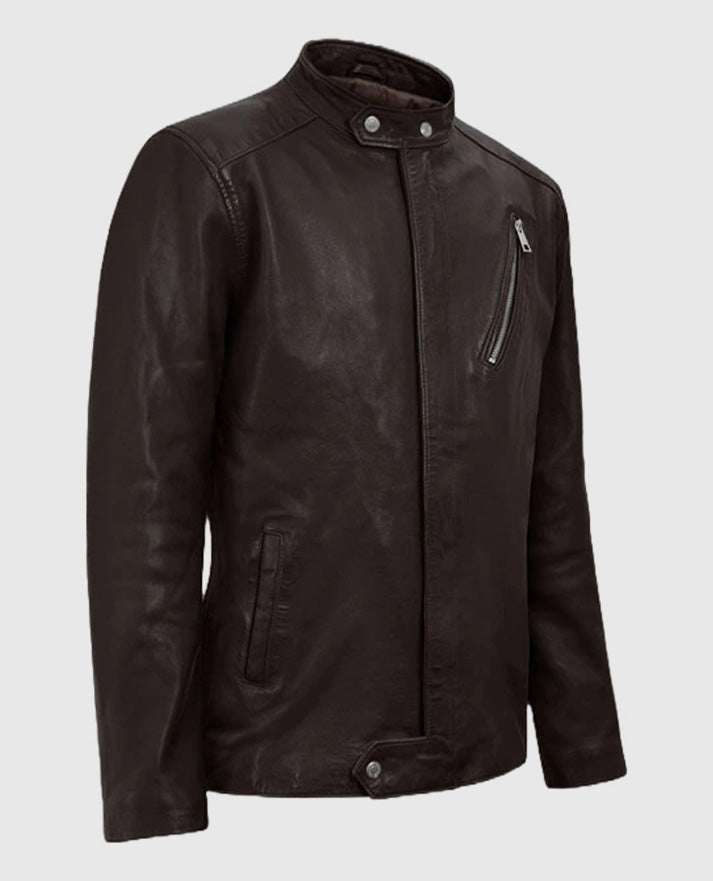 Men’s Biker Motorad Leather Brown Jacket