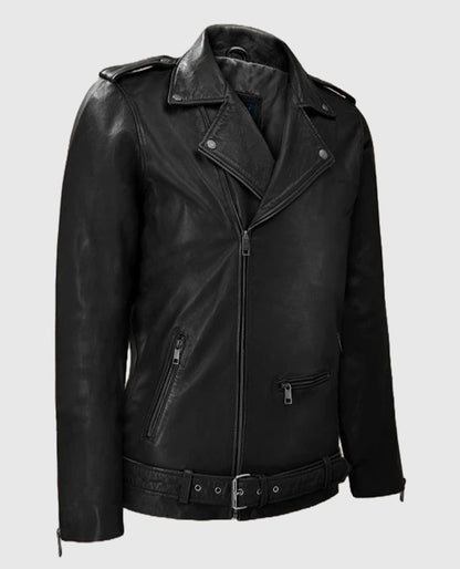 Men's Riding Rutland Leather Jacket in Black