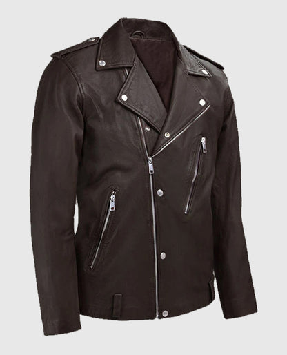 Men's Brown Beast Leather Biker Jacket