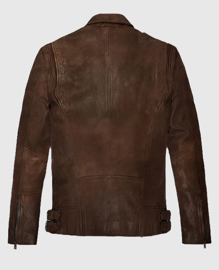 Men's Rider Falcon Spanish Brown Leather Jacket