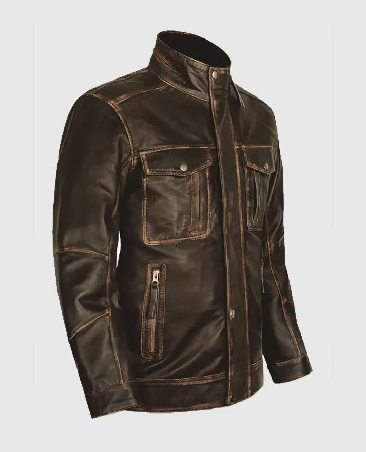 Men's Dark Brown Retro Leather Jacket