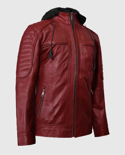 Men's Leather Hooded Rodeo Jacket