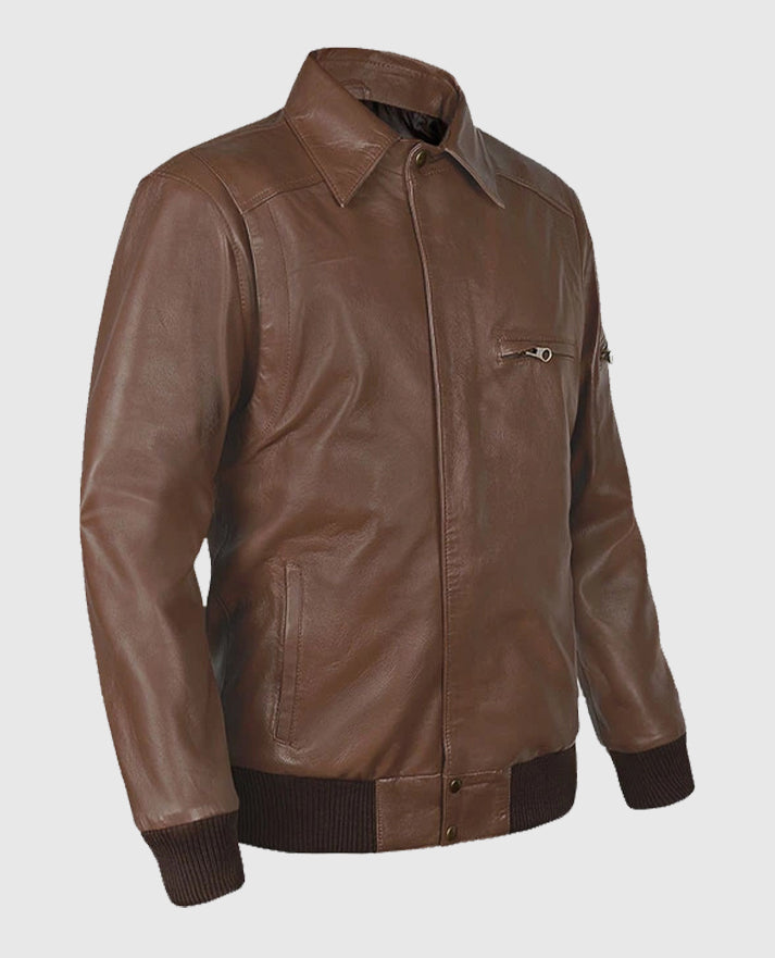 Men's Bomber Leather Hunter Jacket