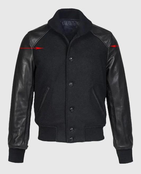Men's Black Varsity Leather Jacket