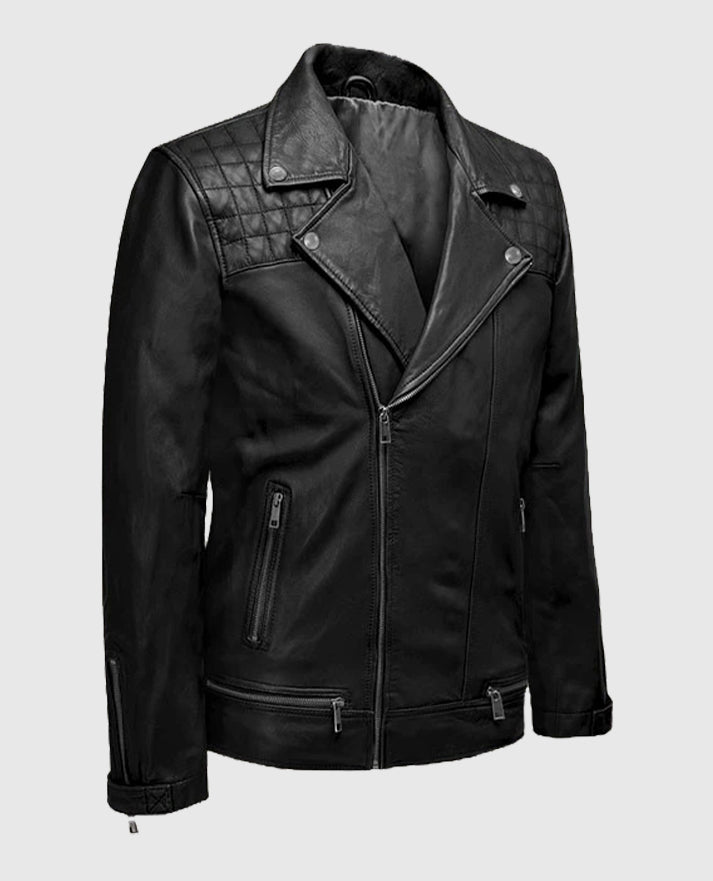 Men's Biker Ironwood Black Leather Jacket