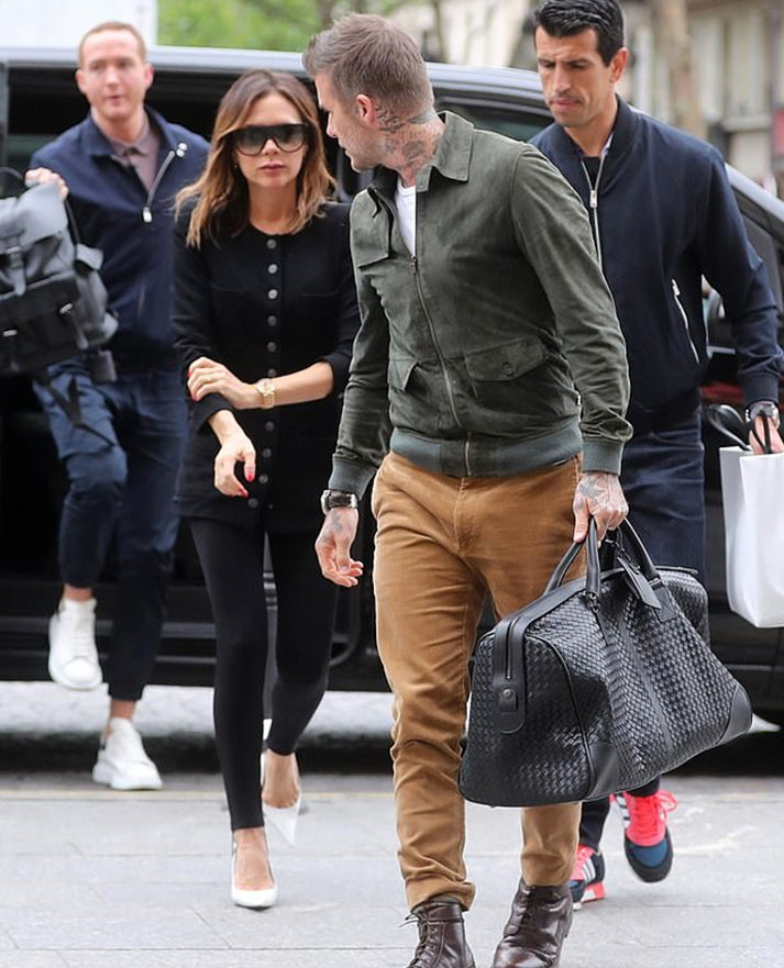 David Beckham Green Suede Leather Jacket