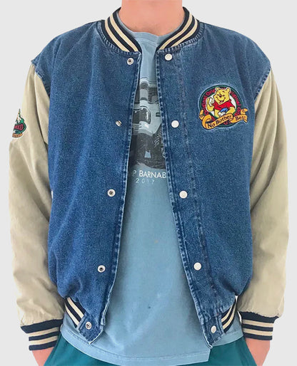 Winnie The Pooh Denim Varsity Jacket