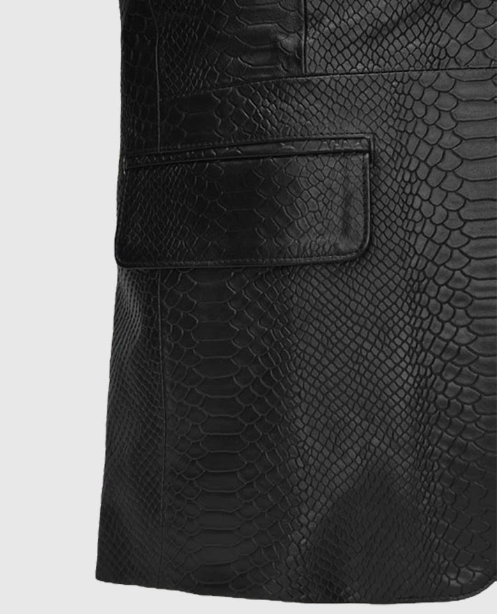 Men's Catwalk Black Python Leather Blazer
