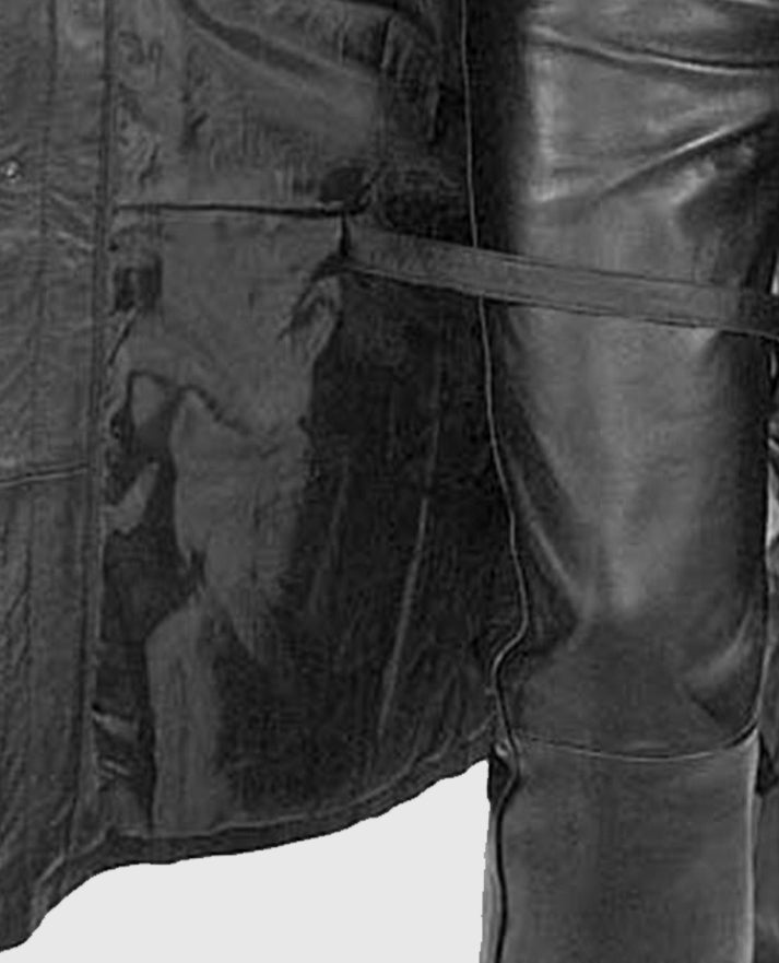 Men's Leather Long Black Duster