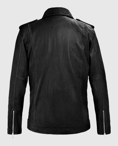Men’s Beast Biker Leather Jacket in Black