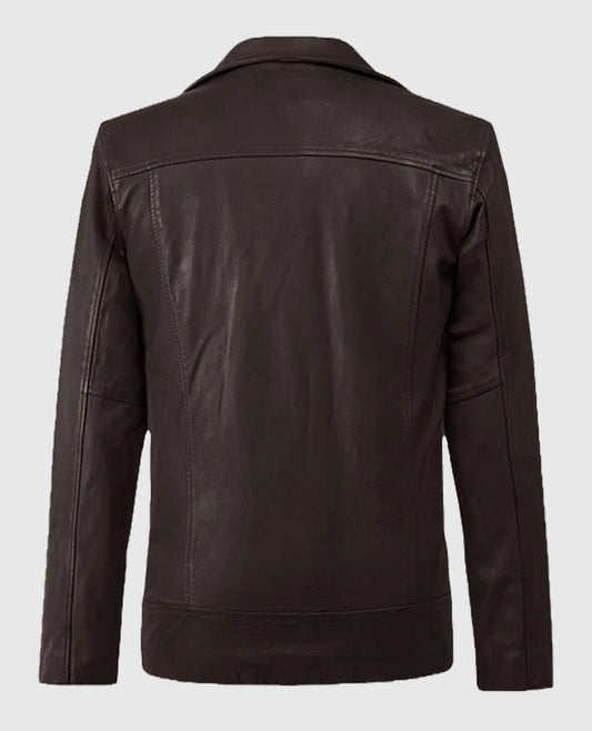 Men's Dauntless Brown Biker Leather Jacket