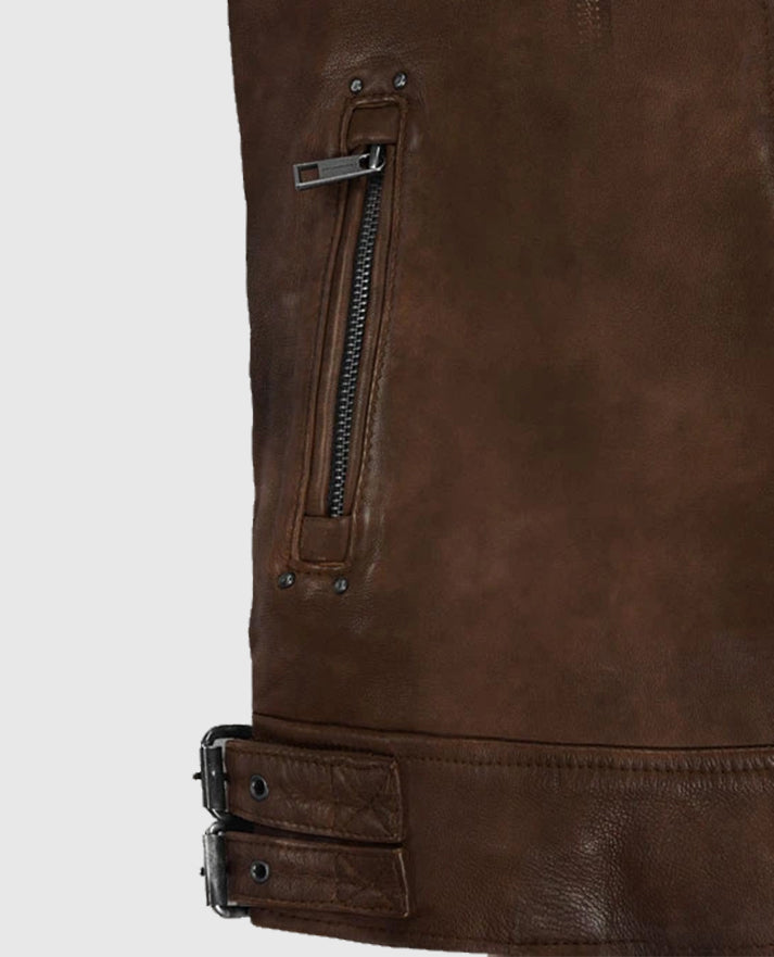 Men's Rider Falcon Spanish Brown Leather Jacket