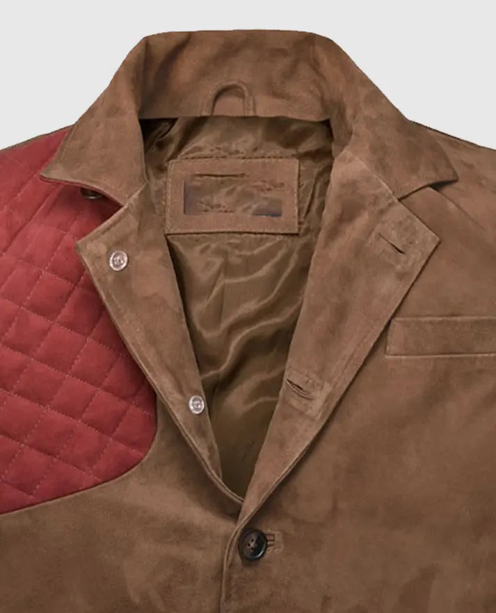 Men's Hickory Suede Leather Safari Blazer