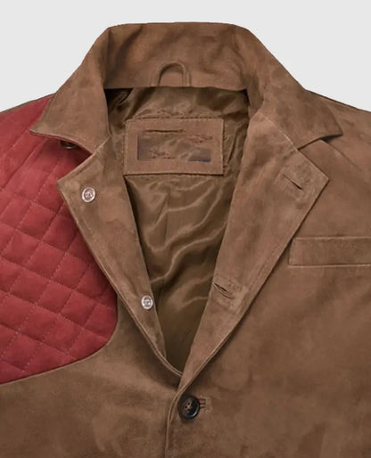 Men's Hickory Suede Leather Safari Blazer