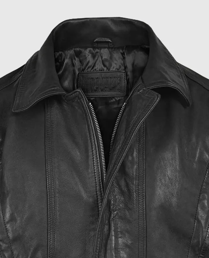 Men's Vintage Leather Bomber Jacket