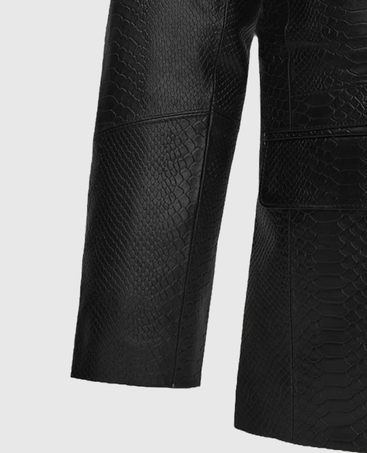 Men's Catwalk Black Python Leather Blazer